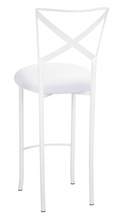 Simply X White Barstool with White Suede Cushion (1)