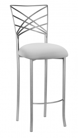 Silver Fanfare Barstool with Silver Stretch Knit Cushion (2)