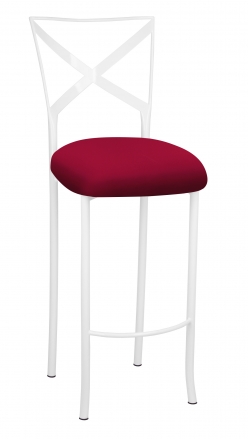 Simply X White Barstool with Cranberry Knit Cushion (2)