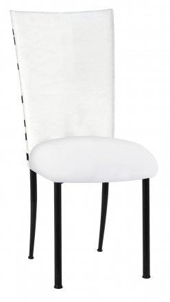 FWY Chair Cover with White Suede Cushion on Black Legs (2)