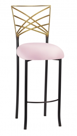 Two Tone Fanfare Barstool with Soft Pink Knit Cushion (2)