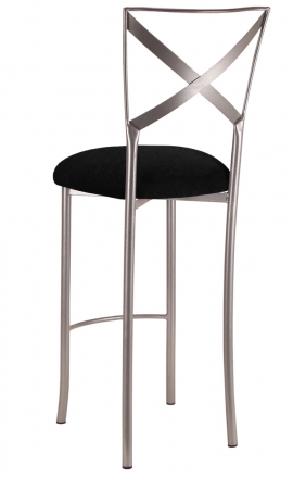 Simply X Barstool with Black Suede Cushion (1)