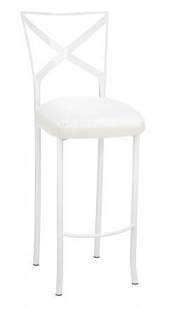 Simply X White Barstool with White Linette Boxed Cushion (2)