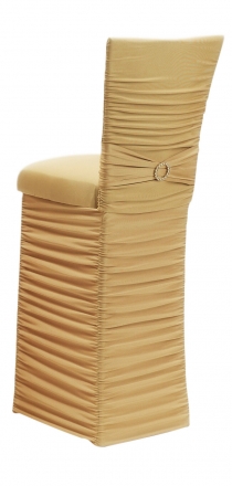 Chloe Gold Stretch Knit Barstool Cover with Jewel Band, Cushion and Skirt (1)