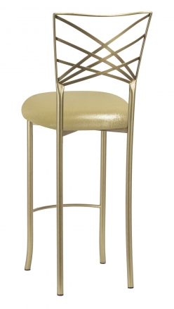 Gold Fanfare Barstool with Metallic Gold Knit Cushion (1)