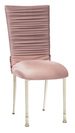 Chloe Blush Chair Cover with Bedazzle Band and Blush Stretch Knit Cushion on Ivory Cushion (2)