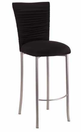 Chloe Stretch Knit Barstool Cover and Cushion on Silver Legs (2)
