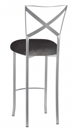 Simply X Barstool with Charcoal Velvet Cushion (1)
