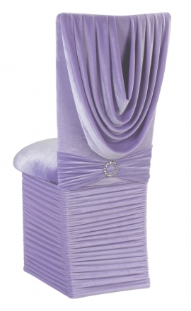 Lavender Velvet Cowl Neck Chair Cover, Cushion and Skirt (1)