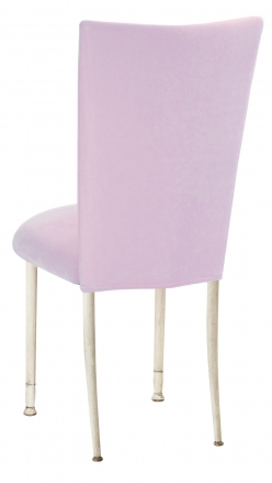 Soft Pink Velvet Chair Cover on Ivory Legs (1)