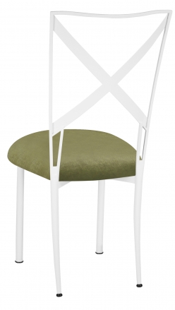 Simply X White with Olive Velvet Cushion (1)