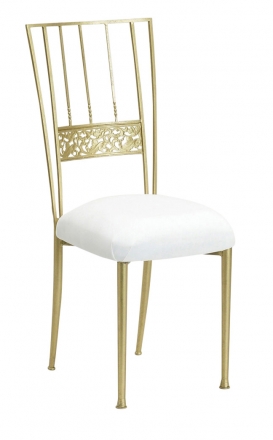 Gold Bella Fleur with White Suede Cushion (2)