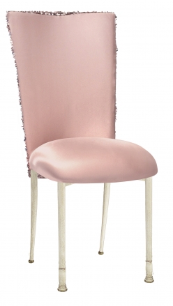 Blush Bedazzled Chair Cover and Blush Stretch Knit Cushion on Ivory Legs (2)