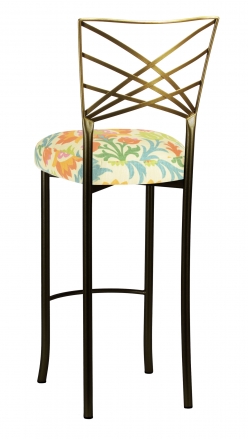 Two Tone Fanfare Barstool with Floral Bloom Boxed Cushion (1)