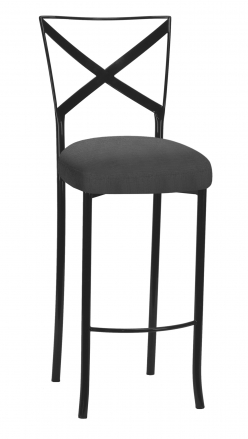 Blak. Barstool with Charcoal Linette Boxed Cushion (2)