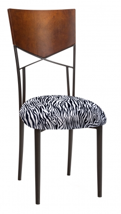 Butterfly Woodback Chair with Zebra Stretch Knit Cushion on Brown Legs (2)