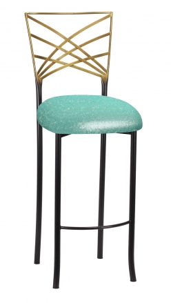 Two Tone Fanfare Barstool with Mermaid Knit Cushion (2)