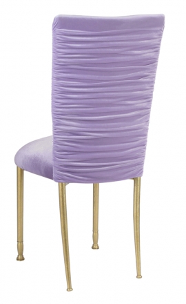 Chloe Lavender Velvet Chair Cover and Cushion on Gold Legs (1)