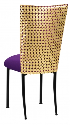 Dragon Eyes Chair Cover with Plum Knit Cushion on Black Legs (1)