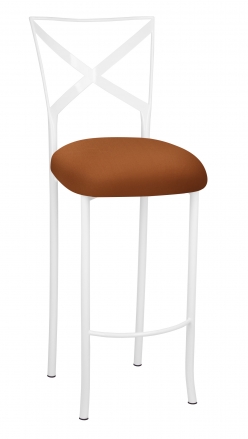 Simply X White Barstool with Copper Stretch Knit Cushion (2)