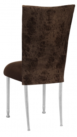 Durango Chocolate Leatherette with Chocolate Suede Cushion on Silver Legs (1)