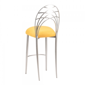Silver Piazza Barstool with Canary Suede Cushion (1)