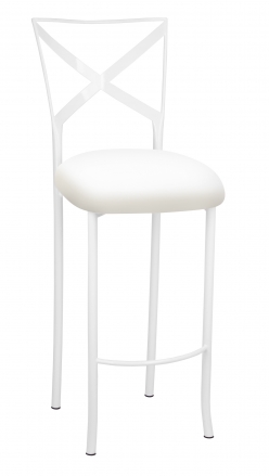 Simply X White Barstool with White Stretch Knit Cushion (2)