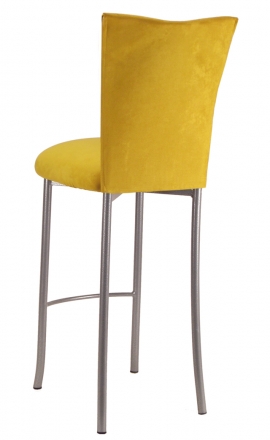 Canary Suede Cushion on Silver Legs (1)