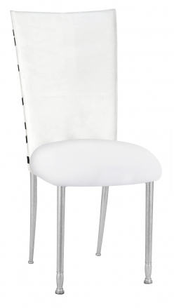 FWY Chair Cover with White Suede Cushion on Silver Legs (2)