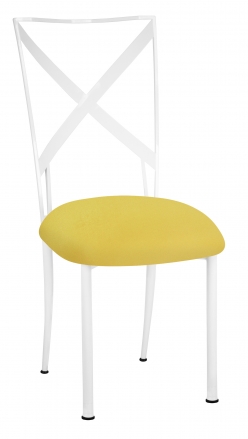Simply X White with Bright Yellow Velvet Cushion (2)