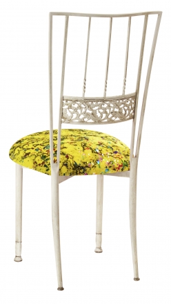 Ivory Bella Fleur with Yellow Paint Splatter Knit Cushion (1)