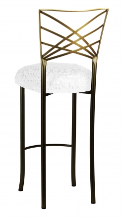 Two Tone Fanfare Barstool with White Lace over White Knit Cushion (1)