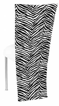 Black and White Zebra Jacket with White Suede Cushion on Silver Legs (1)