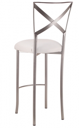 Simply X Barstool with White Leatherette Cushion (1)