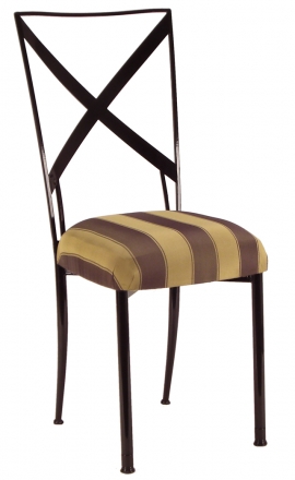 Blak. with Gold and Brown Stripe Cushion (2)