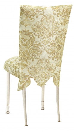 Ravena Chenille Empire Cut Chair Cover with Boxed Cushion on Ivory Legs (1)