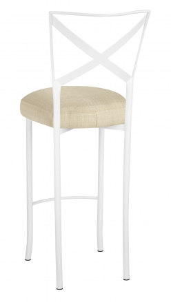 Simply X White Barstool with Parchment Linette Boxed Cushion (1)