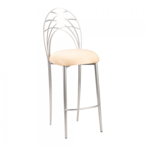 Silver Piazza Barstool with Toffee Stretch Knit Cushion (2)