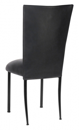 Black Leatherette Chair Cover and Cushion on Black Legs (1)