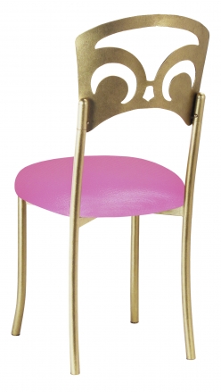 Gold Fleur de Lis with Pink Glitter Stretch Knit Cushion (1)