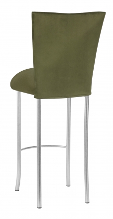 Sage Suede Barstool Cover and Cushion on Silver Legs (1)