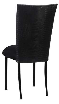 Matte Black Croc Chair Cover with Black Stretch Knit Cushion on Black Legs (1)