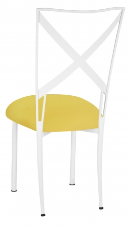 Simply X White with Bright Yellow Velvet Cushion (1)
