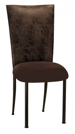 Durango Chocolate Leatherette with Chocolate Suede Cushion on Brown Legs (2)