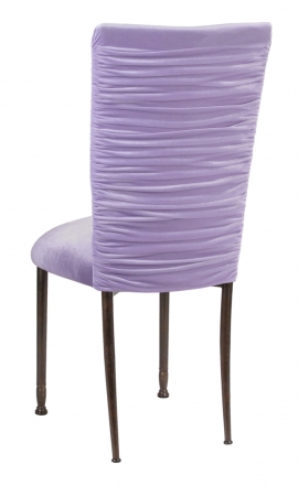 Chloe Lavender Velvet Chair Cover and Cushion on Mahogany Legs (1)
