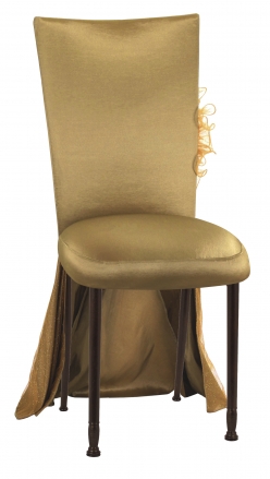Gold Taffeta BET Dress with Boxed Cushion on Mahogany Legs (2)