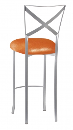 Simply X Barstool with Metallic Orange Stretch Knit Cushion (1)