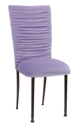 Chloe Lavender Velvet Chair Cover and Cushion on Mahogany Legs (2)
