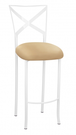 Simply X White Barstool with Toffee Stretch Knit Cushion (2)