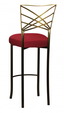 Two Tone Fanfare Barstool with Rhino Red Suede Cushion (1)